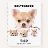 Sketchbook犬ペット白い写真コラージュ ノートブック (正面)