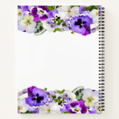 Sketchbook紫の花模様白モノグラム ノートブック (裏面)