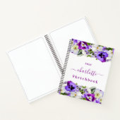 Sketchbook紫の花模様白モノグラム ノートブック (内部)