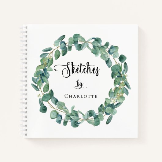 Sketchbook緑の水の色名スクリプト ノートブック (正面)