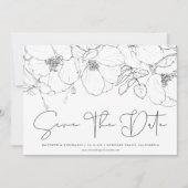 Sketchbook花模様セーブ・ザ・デート案内 招待状 (正面)