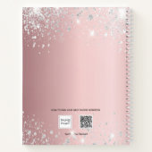 Sketchbook赤面ピンクフローラ銀 ノートブック (裏面)