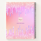 Sketchbook赤面ピンク虹色 ノートブック (裏面)