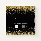 Sketchbook黒い金ゴールド名スクリプト ノートブック (裏面)