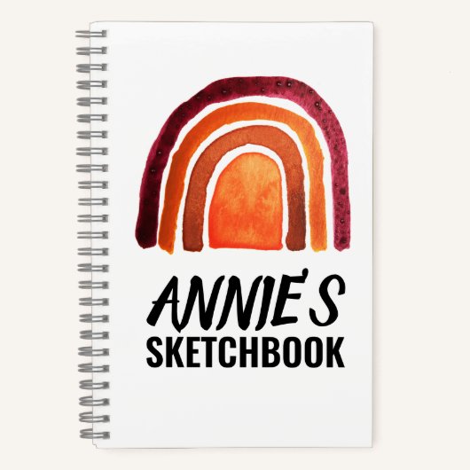 SKETCHBOOK パーソナライズされた BOHO RAINBOW ノートブック (正面)