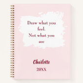 Sketchbook blush pink inspirational quote ノートブック (正面)