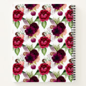 Sketchbook burgundy flowers monogram ノートブック (裏面)
