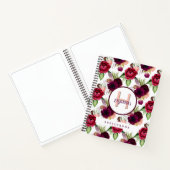 Sketchbook burgundy flowers monogram ノートブック (内部)