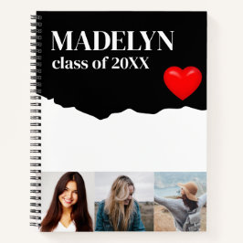 Sketchbook Custom 3Photo Monogram Name ノートブック