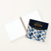Sketchbook Elegante Rosas Azules y Oro Personaliza ノートブック (内部)