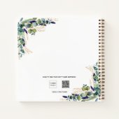 Sketchbook eucalyptus greenery金ゴールド写真 ノートブック (裏面)