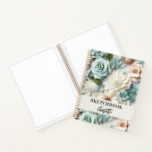 Sketchbook flowers dusty green cream nameスクリプト ノートブック (内部)