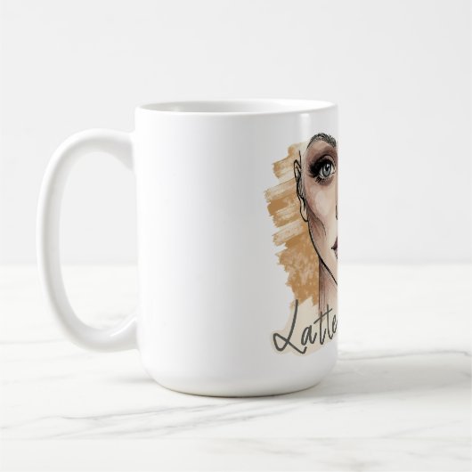 Sketchbook Glam:ラテ化粧 コーヒーマグカップ (左)