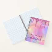 Sketchbook holographic pink drips girly ノートブック (内部)