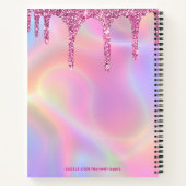 Sketchbook holographic pink drips girly ノートブック (裏面)