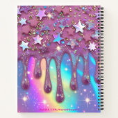 Sketchbook holographic pink drips girly ノートブック (裏面)