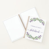 Sketchbook lavender greenery violet花模様 ノートブック (内部)