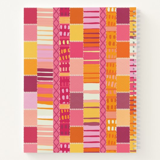 Sketchbook Marks-Textured Multicoloured Stripes ノートブック (裏面)