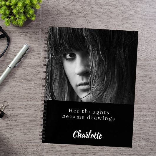 Sketchbook photo black white quote ノートブック