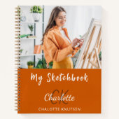 Sketchbook photo burnt orange monogram ノートブック (正面)