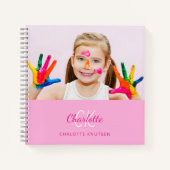 Sketchbook photo pink monogram girl ノートブック (正面)