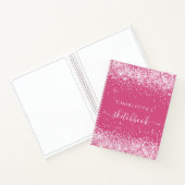 Sketchbook pink blush glitter name script ノートブック (内部)