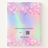 Sketchbook pink holographic inspirational quote ノートブック (裏面)