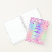 Sketchbook pink holographic inspirational quote ノートブック (内部)