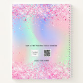 Sketchbook pinkpurple花模様名 ノートブック (裏面)