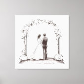 Sketchbook Romance Fine Line Art Wedding Seating  キャンバスプリント (正面)