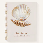 Sketchbook sea shell pearl beige モダン ノートブック (正面)