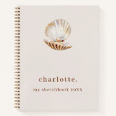 Sketchbook sea shell pearl beige モダン ノートブック (正面)