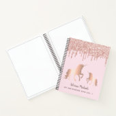Sketchbook unicornバラ金ゴールドグリッタードライブ名 ノートブック (内部)