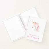 Sketchbook unicornピンクの白い女の子 ノートブック (内部)