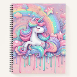 Sketchbook unicornピンクゴールドスターズノートブック ノートブック