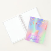 Sketchbook unicornピンク紫の虹色の名前 ノートブック (内部)