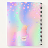 Sketchbook unicorn diamondsピンク虹色の名前 ノートブック (裏面)