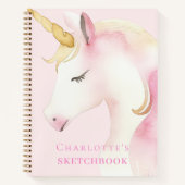 Sketchbook unicorn pink girl ノートブック (正面)