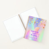 Sketchbook unicorn pink gold stars holographic ノートブック (内部)
