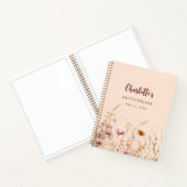 Sketchbook wildflowers pink peach name script ノートブック (内部)