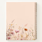 Sketchbook wildflowers pink peach name script ノートブック (裏面)