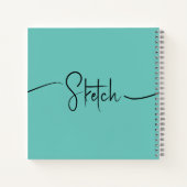 Sketchbook Your Name Scriptティール（緑がかった色）Blue ノートブック (裏面)