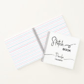 Sketchbook Your Name Scriptティール（緑がかった色）Blue ノートブック (内部)