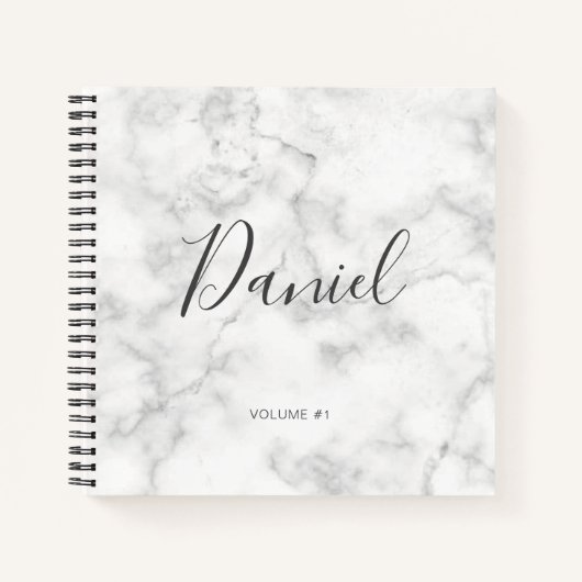 Sketchbook Your Name Script Marbleシック ノートブック (正面)