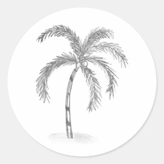 Sketched Black and White Classic Round Sticker ラウンドシール