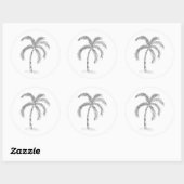 Sketched Black and White Classic Round Sticker ラウンドシール (シート)