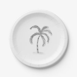Sketched Black and White Paper Plates ペーパープレート