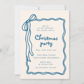 Sketched Bow Frame Christmas Party 招待状 (正面)