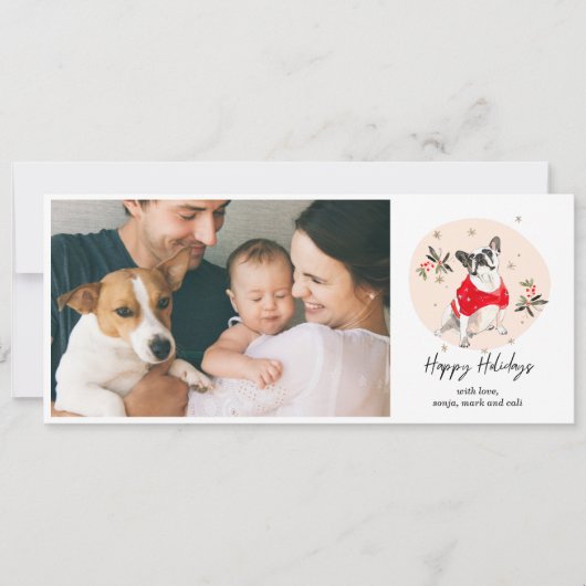 Sketched Dog Christmas Holiday Card シーズンカード (正面)