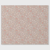 Sketched Flowers on Light Brown ラッピングペーパー (フラット)